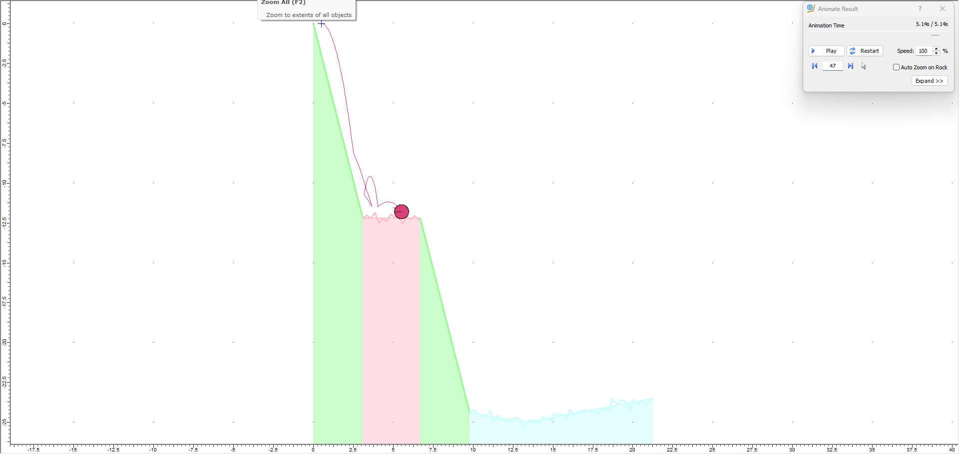image of model and Animate Result dialog