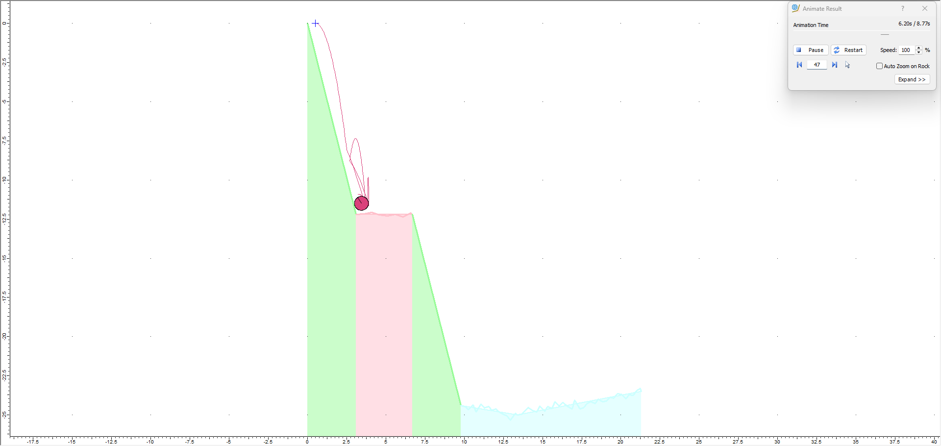 Image of model and Animate Results dialog