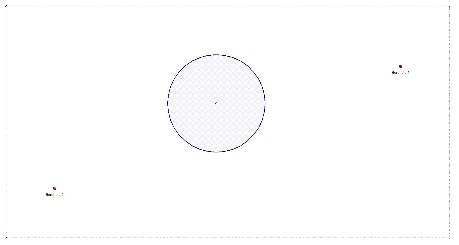 Illustration of auto grid including boreholes