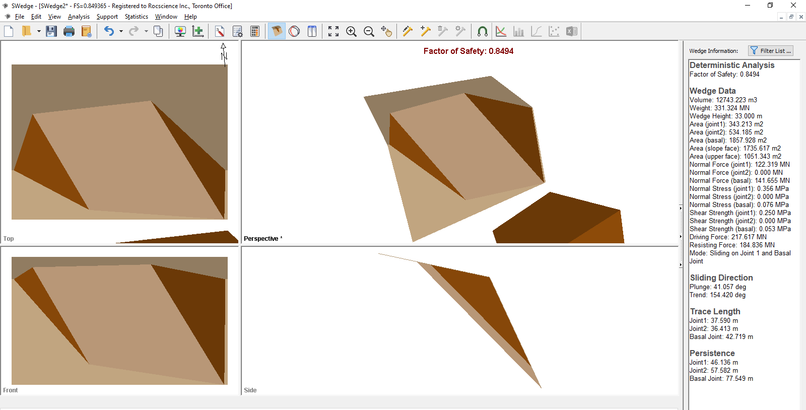 Input Data dialog planar wedge shape