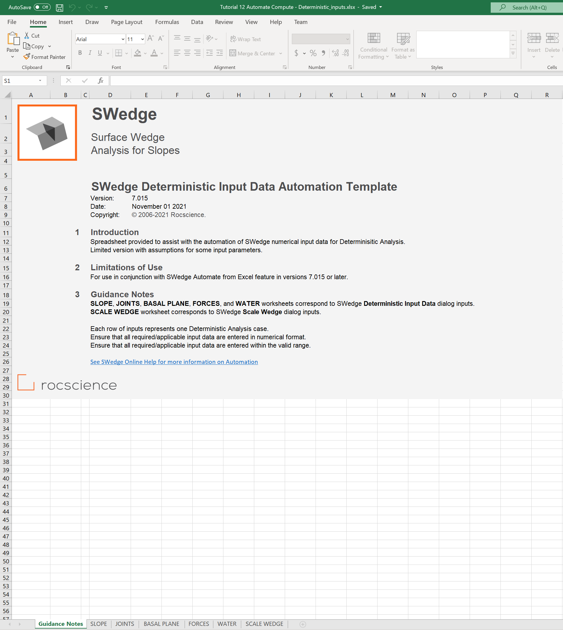 Deterministic Excel Template