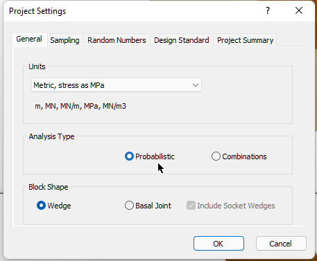 Project Settings dialog