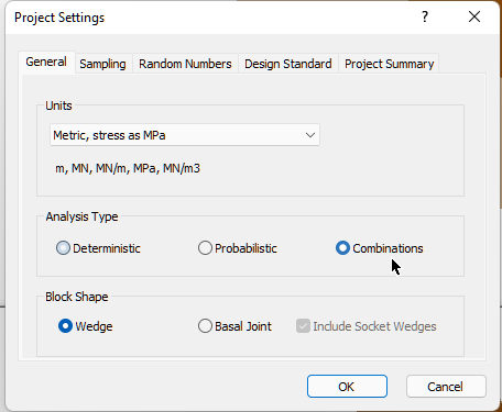 Project Settings dialog